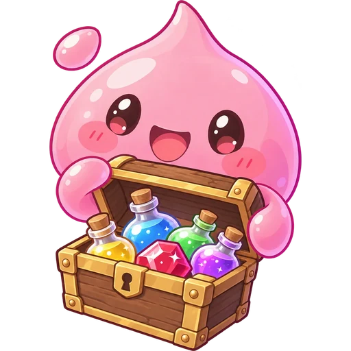 Poring with an item